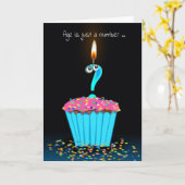 Birthday Cupcake Humor Kaart (Gele Bloem)
