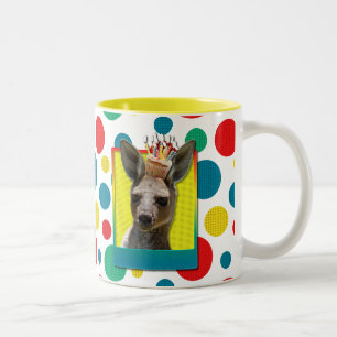 Birthday Cupcake - Kangaroo Tweekleurige Koffiemok