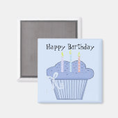 Birthday Cupcake Magneet (Voorkant / Achterkant)