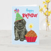 Birthday Cupcake Newfoundland Kaart (Gele Bloem)