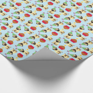 Birthday Cupcake Pug Wrapping Paper Cadeaupapier