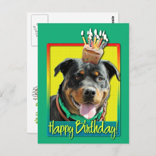 Birthday Cupcake - Rottweiler - SambaParTi Briefkaart (Voorkant / Achterkant)