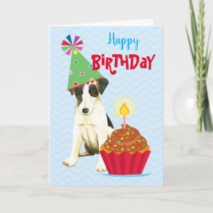 Birthday Cupcake Smooth Fox Terrier Kaart