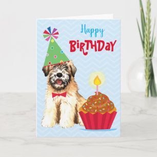 Birthday Cupcake Soft Coated Wheaten Terrier Card Kaart