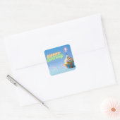 Birthday Cupcake Vierkante Sticker (Envelop)