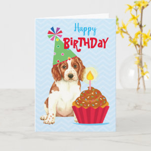 Birthday Cupcake Welsh Springer Spaniel Kaart