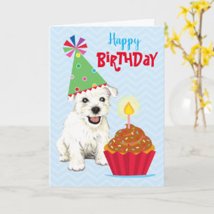 Birthday Cupcake Westie-kaart Kaart