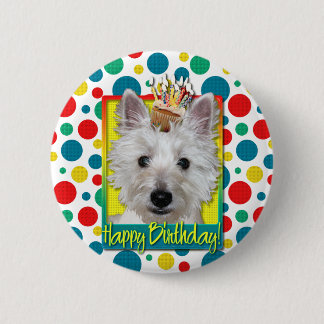 Birthday Cupcake - Westie - Tank Ronde Button 5,7 Cm