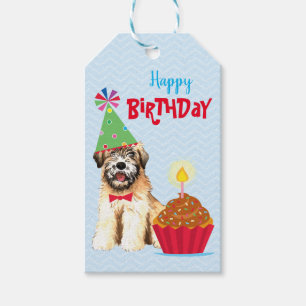 Birthday Cupcake Wheaten Terrier Gift Labels Cadeaulabel
