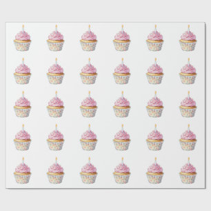 Birthday Cupcake Wrapping Paper Cadeaupapier