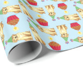 Birthday Cupcake Yellow Lab Cadeaupapier (Rol Hoek)