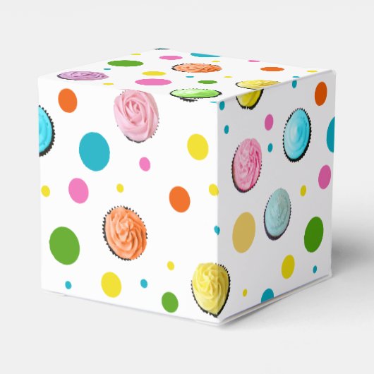 Birthday Cupcakes and Stippen Monogram Bedankdoosjes (Achterkant)