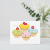 Birthday Cupcakes Briefkaart (Staand voorkant)