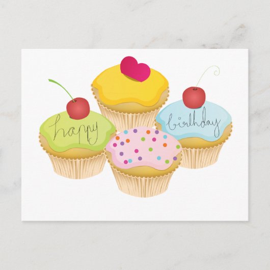 Birthday Cupcakes Briefkaart (Voorkant)