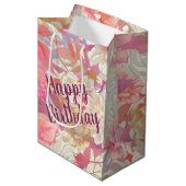 Birthday Dahlia en ontwerp van het Roos Medium Cadeauzakje (Voorkant Gekanteld)