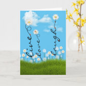 Birthday Daisies met Ladybugs Kaart (Gele Bloem)