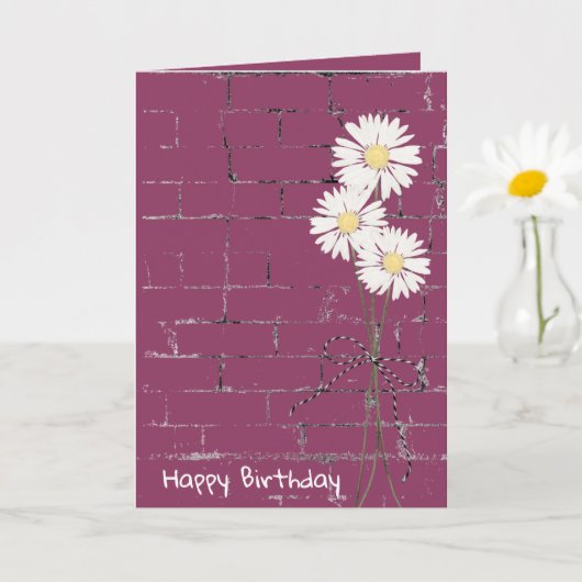 Birthday Daisy Bouquet op Brick Kaart (Kleine Plant)