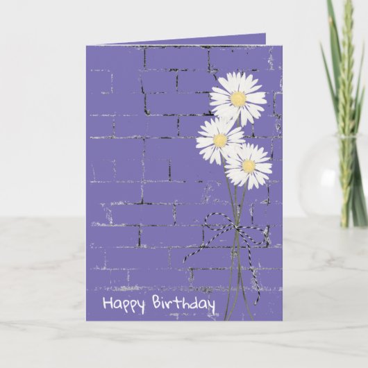 Birthday Daisy Bouquet op Brick Kaart (Voorkant)