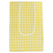 Birthday Daisy on Yellow Gingham Medium Cadeauzakje (Achterkant)