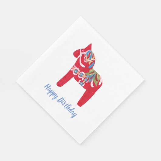 Birthday Dala Horse Servetten (Hoek)