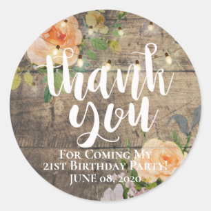 Birthday Dank u het strijken licht van het Rustige Ronde Sticker