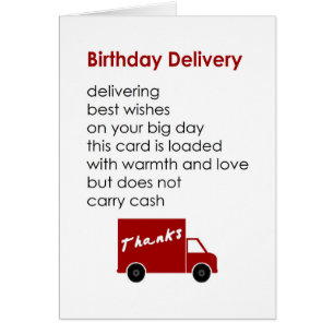 Birthday Delivery - een grappig gedicht voor een g