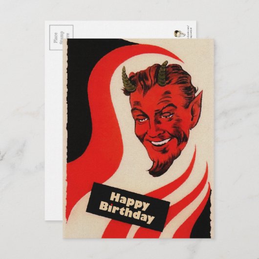  Birthday Devil Briefkaart (Voorkant / Achterkant)