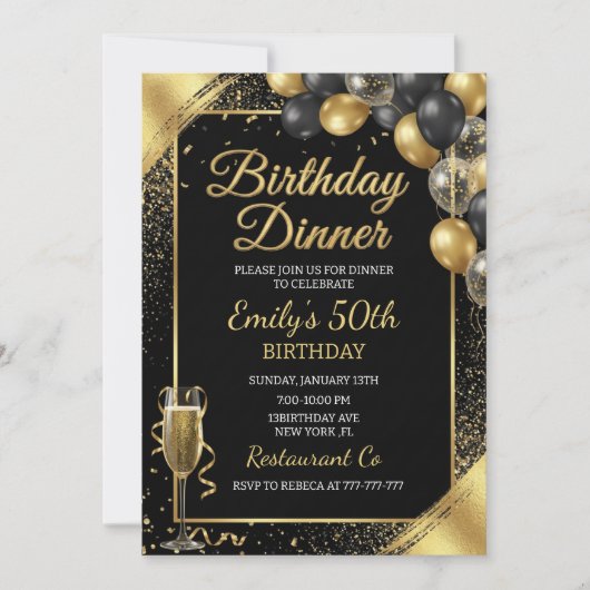 Birthday Dinner Invitation (Devant)