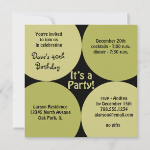 Birthday Dinner Party Invitation Sjabloon Kaart