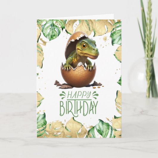 Birthday Dinosaur Baby Roar Jurassic Kaart (Voorkant)