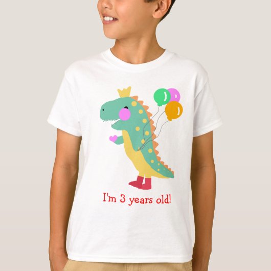 Birthday Dinosaur kinder Shirt (Voorkant)