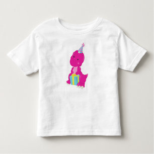 Birthday Dinosaur, Pink Dinosaur, Pet van de Parti Kinder Shirts