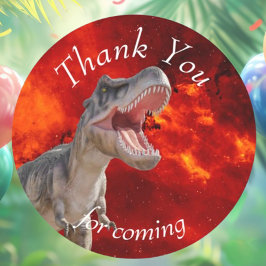 Birthday Dinosaur vuur Jurassic World Ronde Sticker