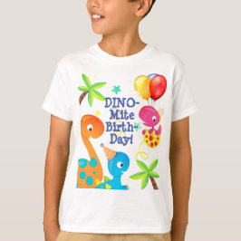 Birthday Dinosaurs en ballonnen op maat T-shirt