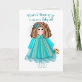Birthday, dochter, Baby Doll Curly Hair en Dress Kaart (Voorkant)