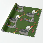 Birthday Dog Wrapping Paper Cadeaupapier (Uitgerold)