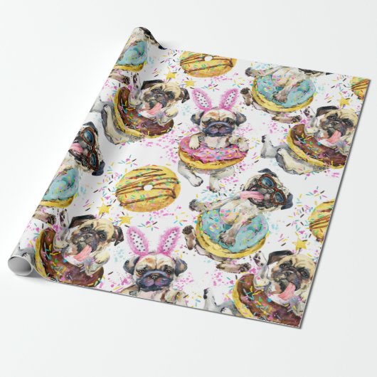 Birthday Dogs Cadeaupapier (Uitgerold)