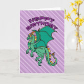 Birthday Dragon Kaart (Gele Bloem)
