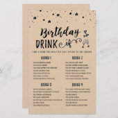 Birthday DRINK IF editable Birthday Party game (Voorkant / Achterkant)