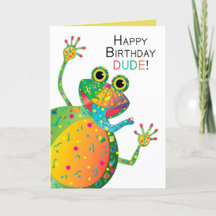 Birthday, DUDE, Kikker, Kaleidoscoop Collectie Kaart