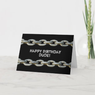 BIRTHDAY - DUDE - TOUGH GUY - KETEN KAART