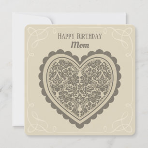Birthday Elegant floral hart voor dierbare C0709 Kaart