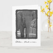Birthday Elephant Kaart (Gele Bloem)