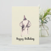 Birthday Elephant Sketch Birthday Wenskaart (Staand voorkant)