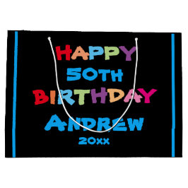 Birthday Elke leeftijd Aangepaste naam Moderne Vet Groot Cadeauzakje