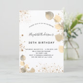 Birthday eucalyptus folia glitter golden kaart (Staand voorkant)