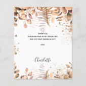 Birthday eucalyptus glitter budget bedankt flyer (Achterkant)