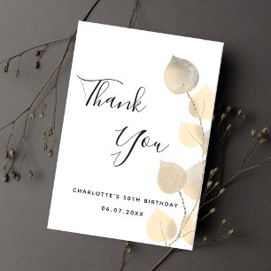 Birthday eucalyptus golden Eenvoudig bedankt! Kaart