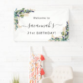 Birthday eucalyptus greenery Gold monogram Spandoek (Insitu)