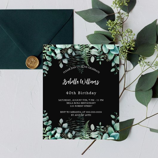 Birthday eucalyptus zwarte woud flyer